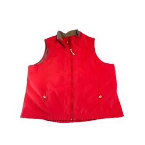 LL Bean Soft Shell Fleece Lined Vest Adult Size XL /XXL Red Full Zip
